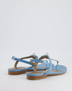 Hermes Blue Sandal with Palladium Hardware All Size Here