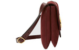 (WMNS) GUCCI Arli Gold Logo Suede Splicing Leather Shoulder Messenger Bag Red Classic Retro 550126-0YNAG-6629