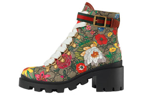 (WMNS) GUCCI Double g Ankle Boots Flowers Embroidered 602184-HT510-8494