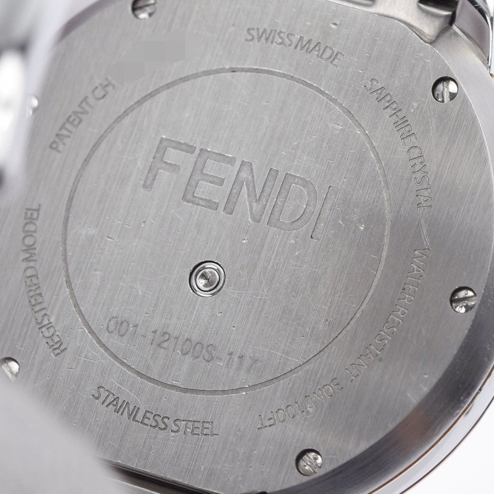 FENDI Eye Shine 12100S Ladies SS GP Watch Quartz Shell Dial