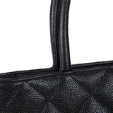 CHANEL Medallion Tote Handbag Black Caviar 68796