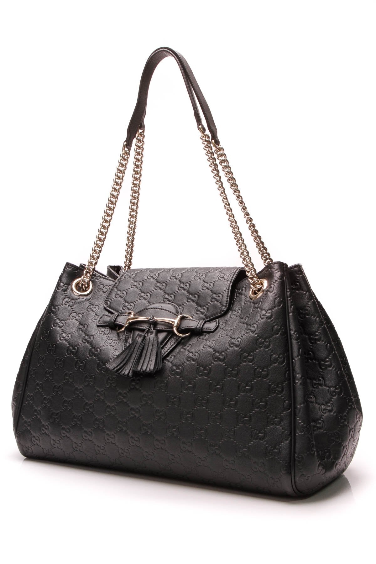 Emily Chain Flap Bag - Black G*Gssima Leather – Kilta Bags