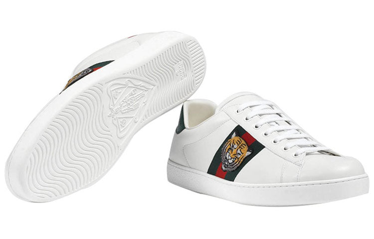 GUCCI ACE Series Cowhide Embroidered Sports Shoe White 457132-A38G0-9064