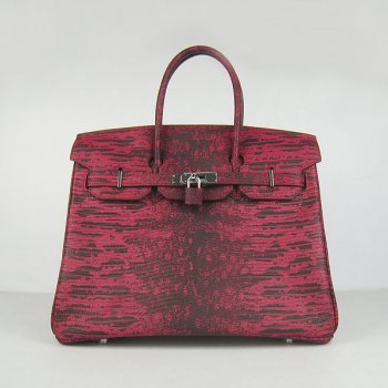 Hermes Birkin 30cm Lizard Pattern Handbag 6088 Red/Silver – Kilta Bags