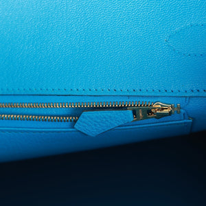 Hermes Birkin 35 Bleu Zanzibar Togo Gold Hardware