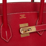 Hermes Birkin 35 Rouge Casaque Candy Epsom Permabrass Hardware
