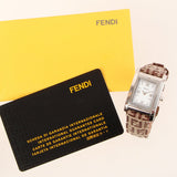FENDI Ff Pattern Classico Watch Silver/Brown