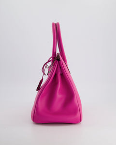 Hermès Birkin Bag 30cm Verso in Rose Tyrien Pink Epsom Leather with Palladium Hardware