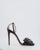 Gucci Black Leather Heels With Bow Crystal Detailing Size EU 38