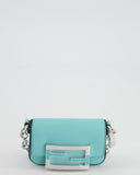 Fendi x Tiffany&Co Tiffany Blue Leather Nano Baguette Bag with Sterling Silver Hardware and Tiffany Tag
