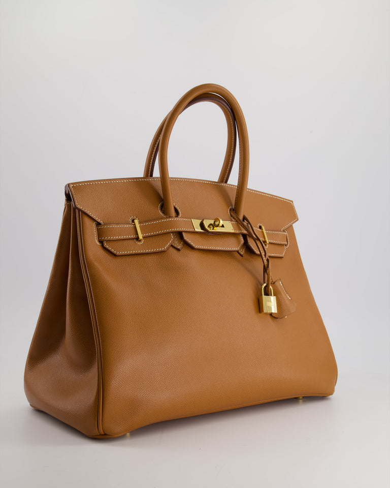 VINTAGE* Hermès Vintage Birkin Bag 35cm in Gold Courchevel Leather with Gold Hardware