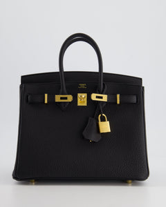 Hermès Birkin 25cm Retourne in Black Togo Leather with Gold Hardware