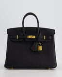 Hermès Birkin 25cm Retourne in Black Togo Leather with Gold Hardware