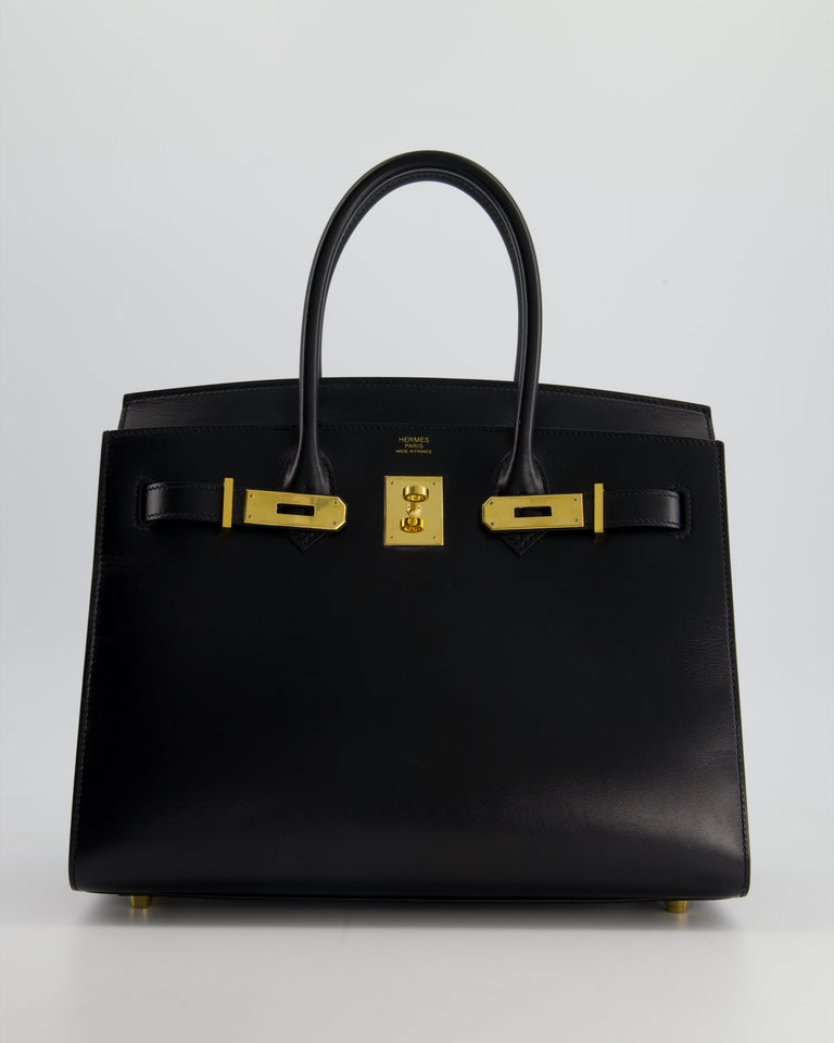 Hermès Birkin Bag 30cm Black  in Sellier Box Leather with Gold Hardware