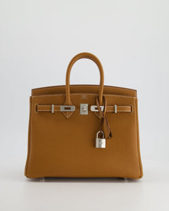 Hermès Birkin Bag 25cm Gold in Togo Leather with Palladium Hardware