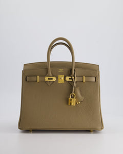Hermès Birkin 25cm Retourne in Beige Marfa Togo Leather with Gold Hardware