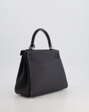 Hermes Kelly Touch Retourne 25cm Bag in Black Togo leather and Lizard with Palladium Hardware