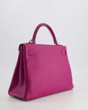 Hermes Candy Kelly Bag 32cm Retourne in Tosca Epsom Leather and Rose Tyrien Interior with Palladium Hardware