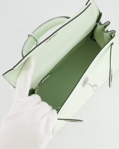 Hermes Kelly Bag 25cm Retourne in Vert Fizz Swift Leather with Palladium Hardware