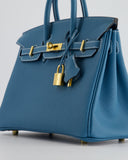Hermès Birkin 25cm in Bleu Jean with Togo Leather and Gold Hardware