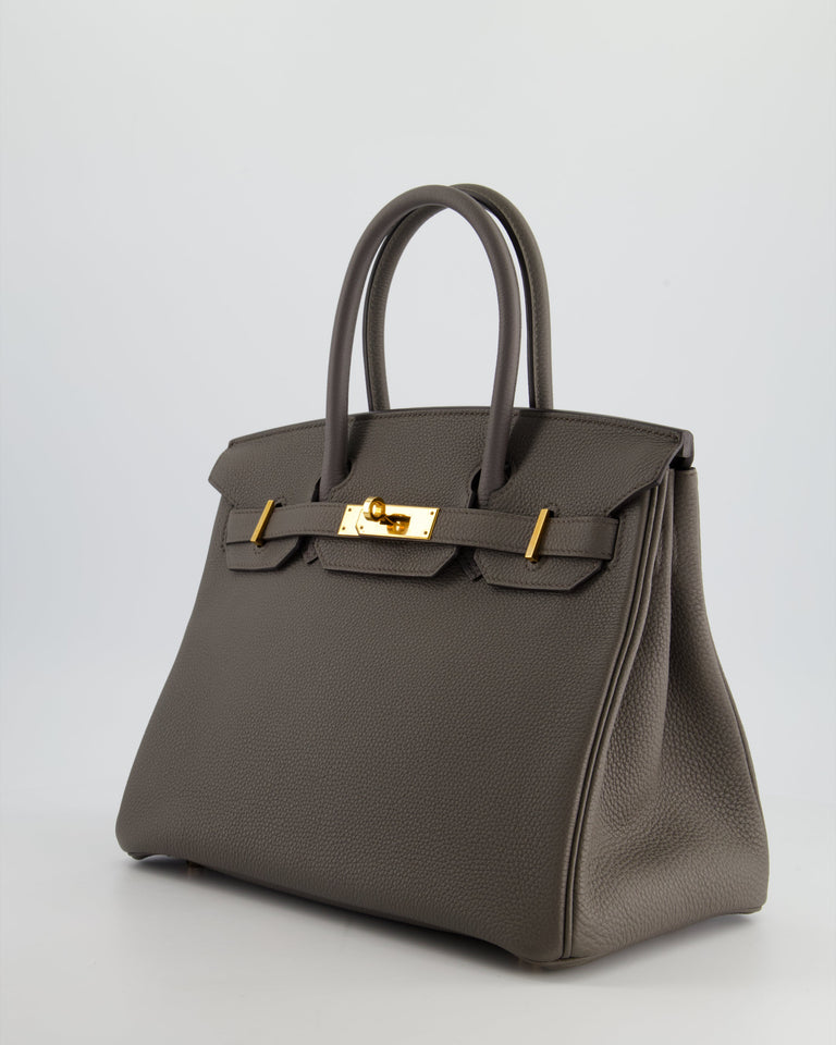 Hermès Birkin Bag 30cm Retourne in Gris Etain Togo Leather with Rose Gold Hardware