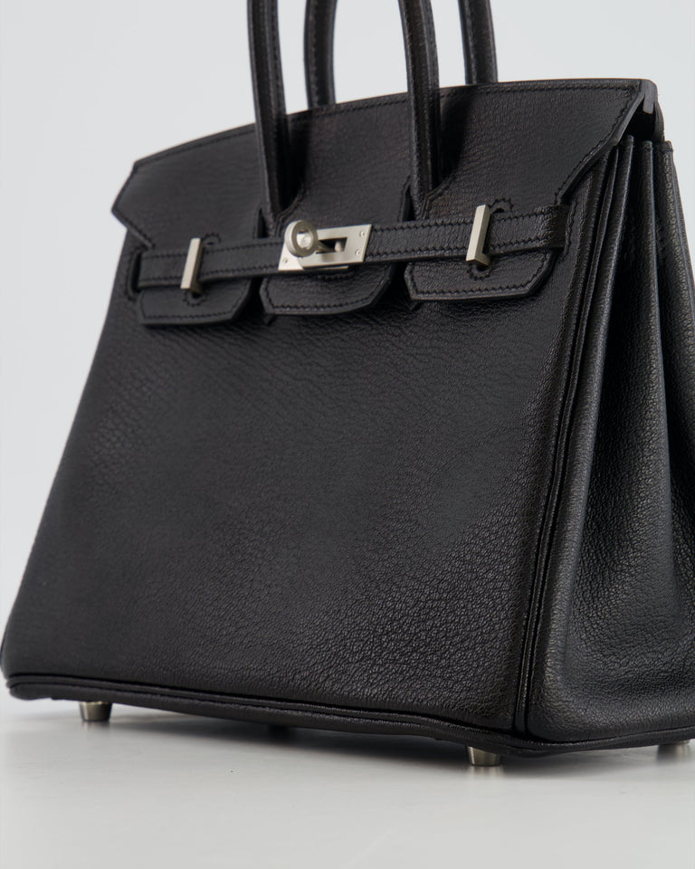 Hermès Birkin HSS 25cm Retourne in Black Chèvre Leather with Brushed Palladium Hardware