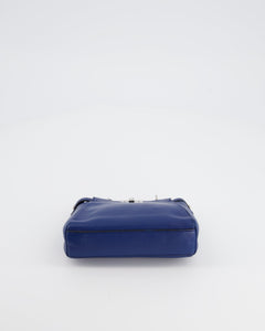 Fendi Blue Micro Mini Peekaboo Bag with Silver Hardware
