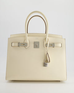 Hermès Birkin Bag 30cm Sellier in Nata Epsom Leather with Palladium Hardware