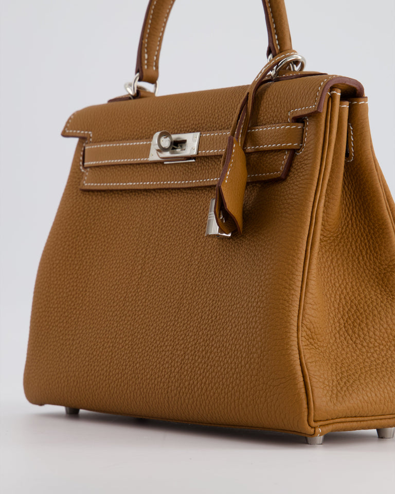 Hermes Kelly Bag 25cm in Gold with Togo Leather and Palladium Hardware