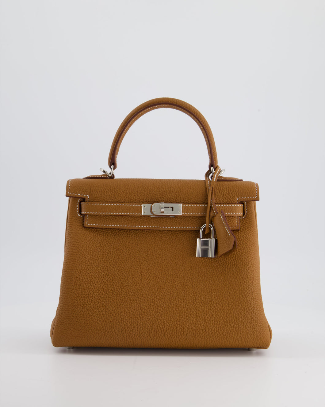 Hermes Kelly Bag 25cm in Gold with Togo Leather and Palladium Hardware