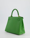 Hermes Kelly Bag 25cm Vert Yucca with Togo Leather and Gold Hardware