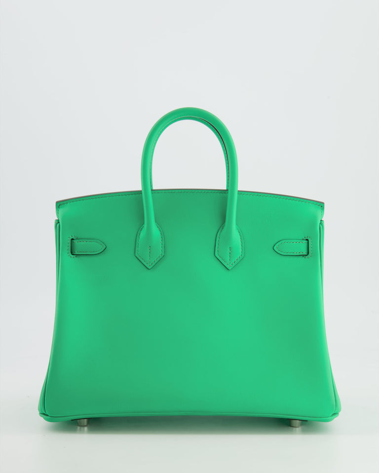 Hermès Birkin 25cm Bag Retourne in Vert Comics Swift Leather with Palladium Hardware