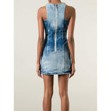 Double-Breasted Denim Dress