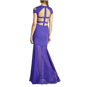 BCBGMAXAZRIA-Ava Cut Out Persian Blue Full Length Formal Dress - Runway Catalog