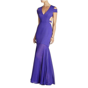 Ava Cut Out Persian Blue Full Length Formal Dress
