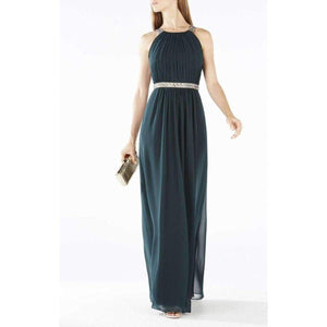 BCBGMAXAZRIA-Celestine Beaded Halter Gown Dress - Runway Catalog