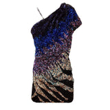 Emilio Pucci-Multi Color Silk One Shoulder Dress - Runway Catalog