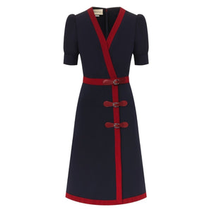 Gucci-Fitted Navy Blue Dress - Runway Catalog