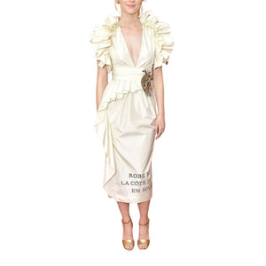 Gucci-Silk Taffeta With Embroidered Heart Midi Dress - Runway Catalog