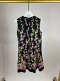 Gucci Black and Print Rose Printed Bow Dress Size IT 38 (UK 6)