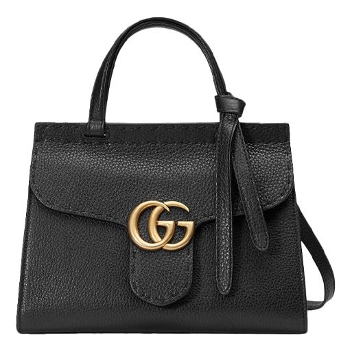 (WMNS) GUCCI Cowhide GG Marmont Logo Single-Shoulder Bag Black 442622-A7M0T-1000