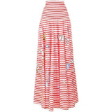 Mira Mikati-Mira Mikati Red White Stripe Cotton Skirt Dress - Runway Catalog