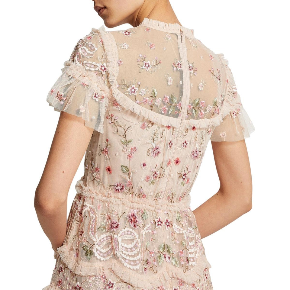 Embroidered Elsie Ribbon Mini Dress