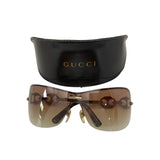 Gucci Rimless Gold Metal Link Sunglasses